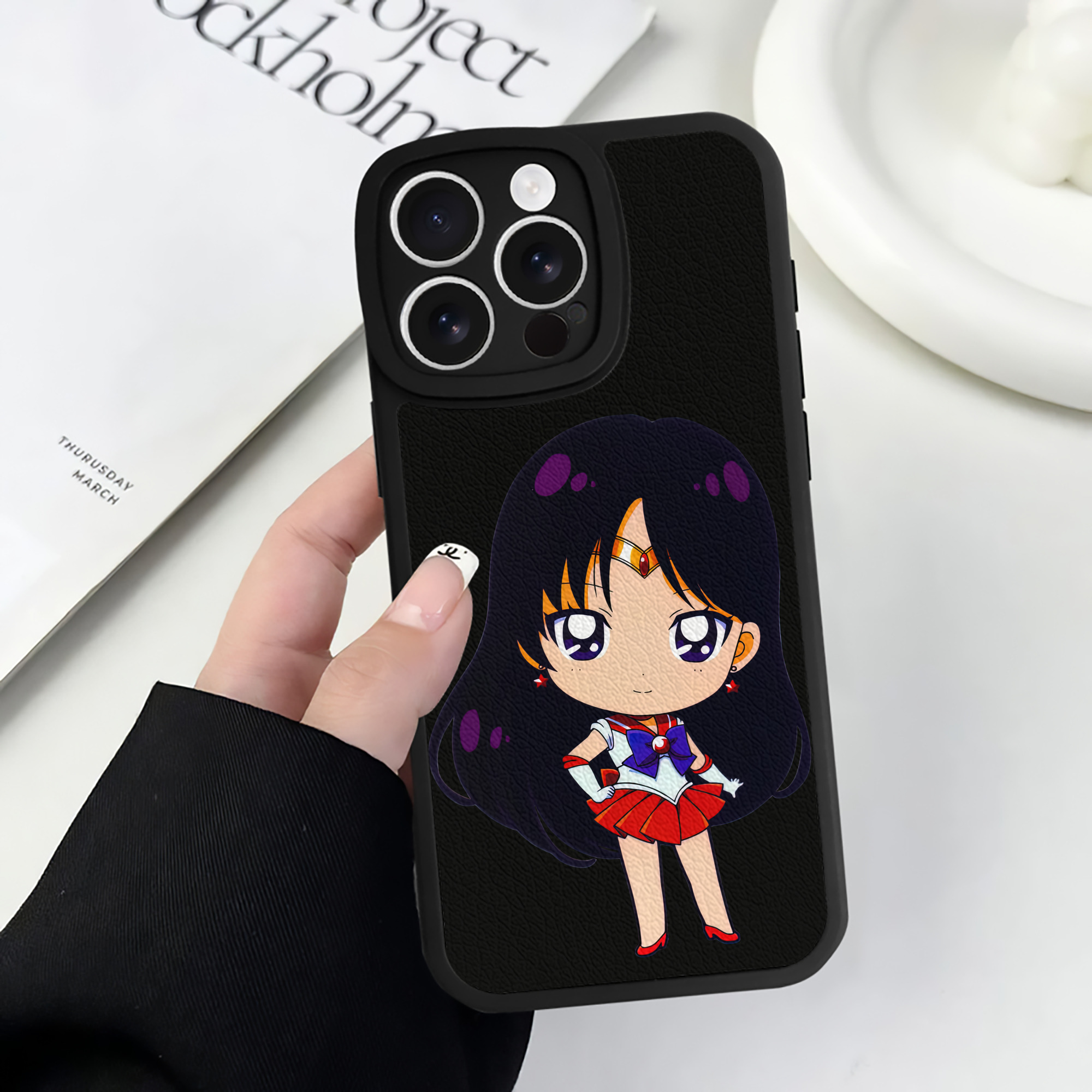 （画像用） 美少女戦士セーラームーン 火野レイ ひの レイ Sailor Moon Hino Rei （セーラーマーズ,Sailor Mars） 【iPhone 16シリーズ対応】シリコンスマホケース（レザー調） 材質：シリコン